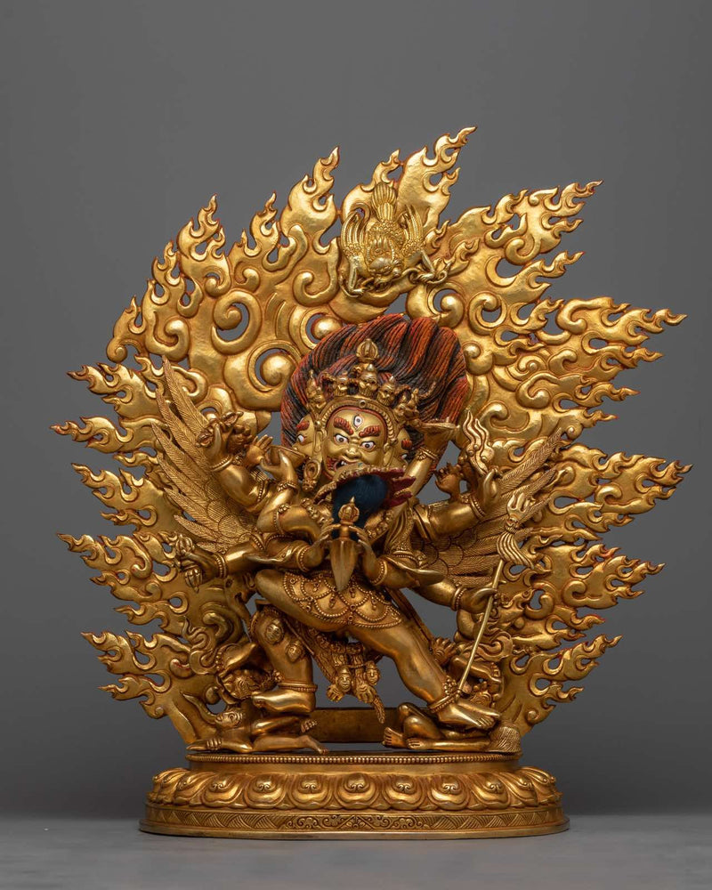 Gold Gilded Buddhist Statue | Authentic Handmade Statue of Vajrakumara