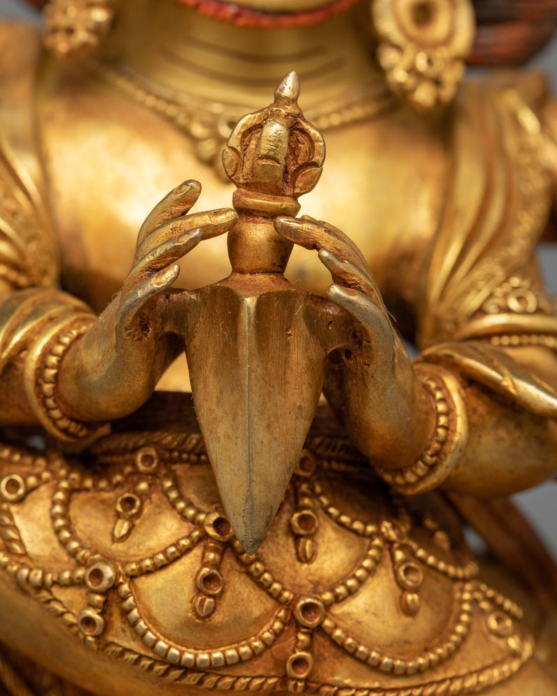 Gold Gilded Buddhist Statue | Authentic Handmade Statue of Vajrakumara