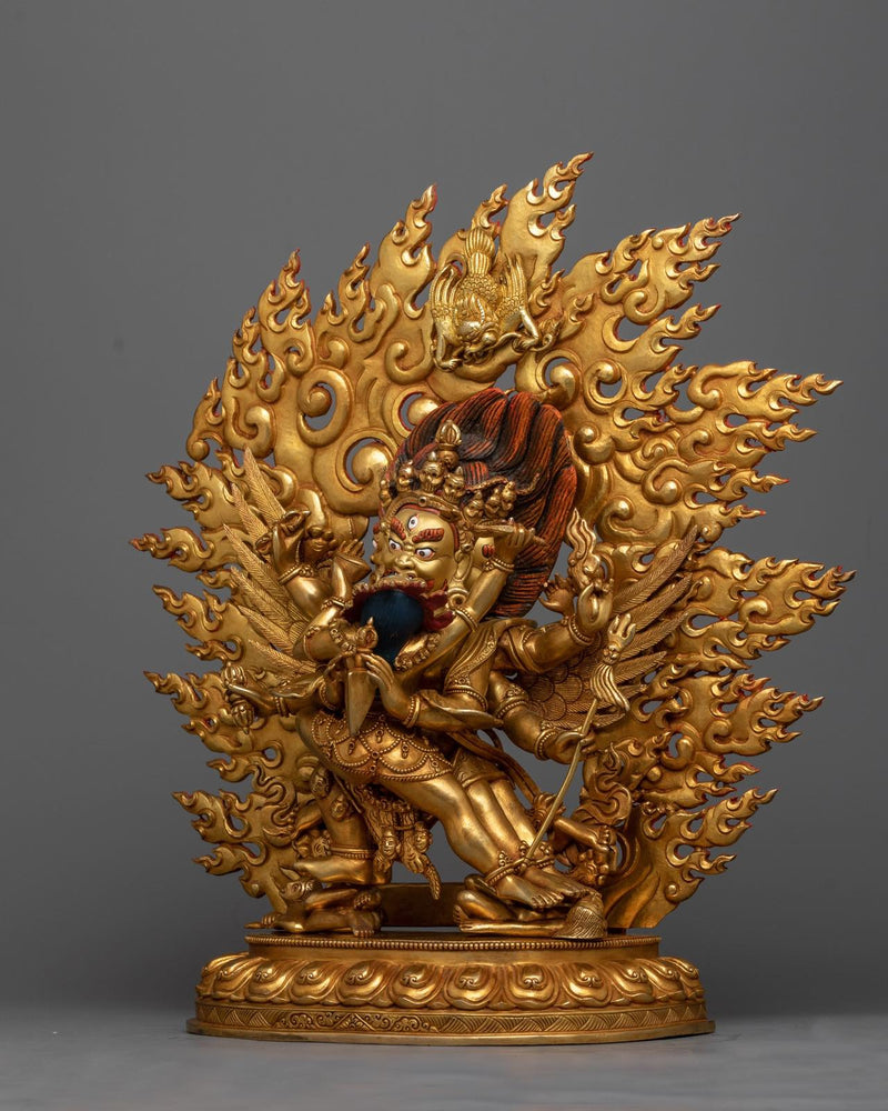 Gold Gilded Buddhist Statue | Authentic Handmade Statue of Vajrakumara