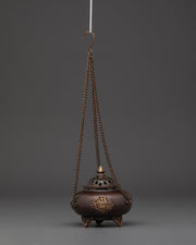 Ceremonial Altar Incense Burner | Handcrafted Oxidized Copper Censer