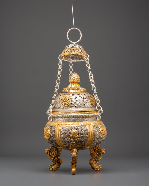 Sacred Golden Incense Burner for Religious Ceremonies | Offerings and Worship