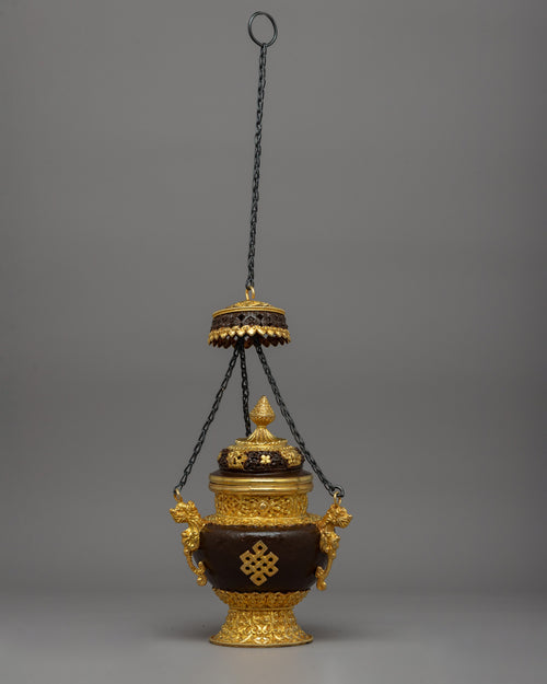 Gold-Plated Hanging Incense Burner | Copper & Gold-Plated Ritual Censer