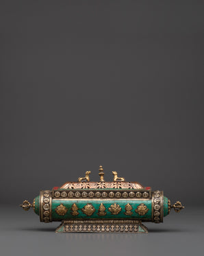 Tibetan Handcrafted Brass Incense Burner | Buddhist Ritual & Meditation Altar Decor