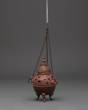 Himalayan Decorative Incense Burner | Handcrafted Oxidized Copper Censer