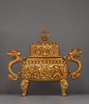 Gold-Plated Copper Incense Burner