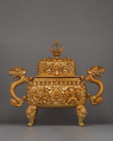 Gold-Plated Copper Incense Burner 