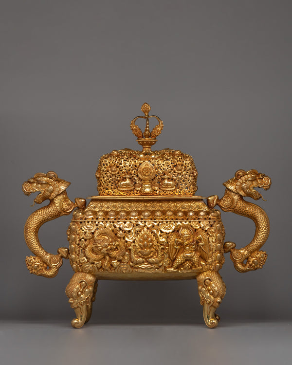 Gold-Plated Copper Incense Burner 