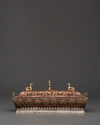 Tibetan Incense Burner with Auspicious Symbols