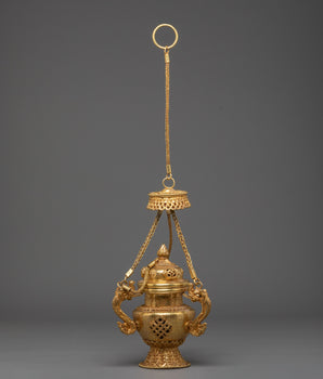 Gold Plated Incense Burner for Ritual | Spiritual Ritual Incense Holder