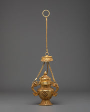 Gold Plated Incense Burner for Ritual | Spiritual Ritual Incense Holder