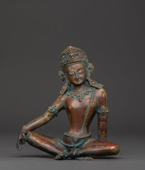 Oxidized Copper Indra sculpture