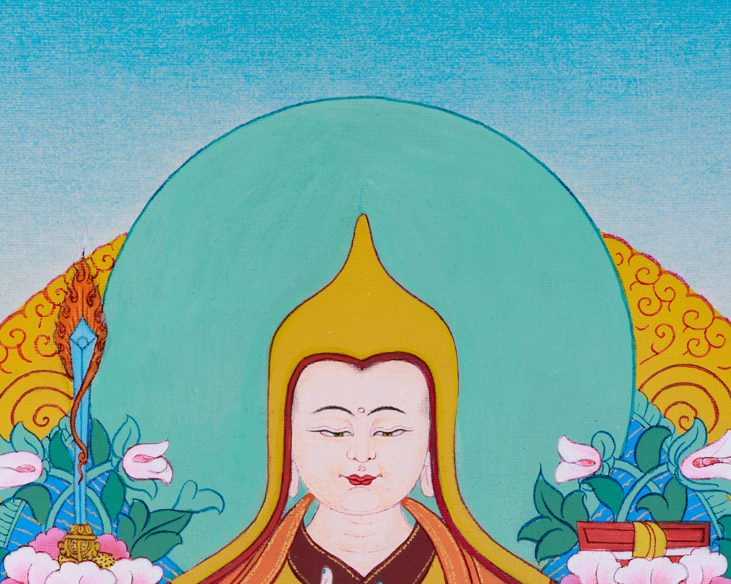 Tsongkhapa Thangka | Traditional Acrylic Art