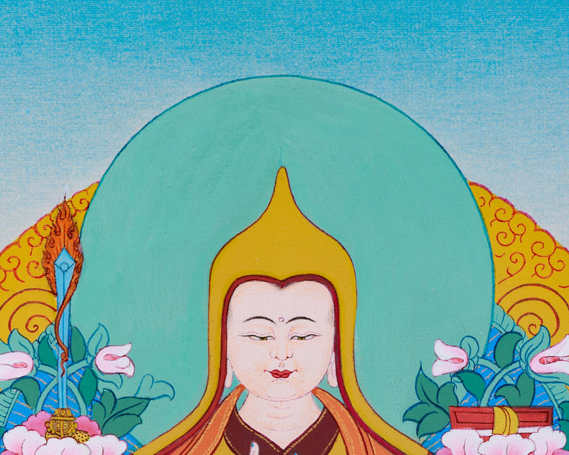 Tsongkhapa Thangka | Traditional Acrylic Art