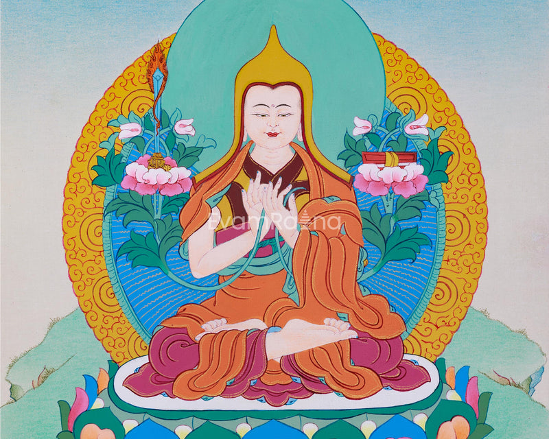 Tsongkhapa Thangka | Traditional Acrylic Art