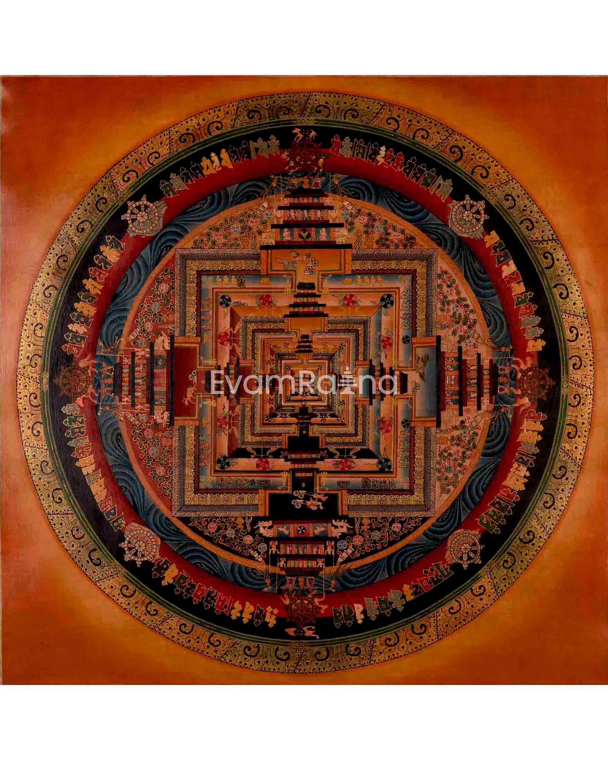 Handpainted Kalachakra Mandala Thangka Art