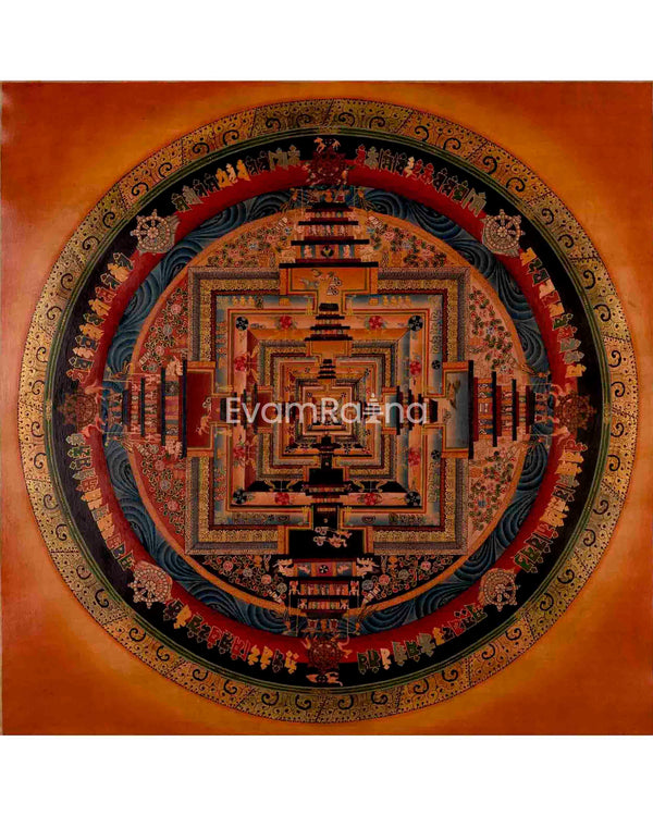 Handpainted Kalachakra Mandala Thangka Art