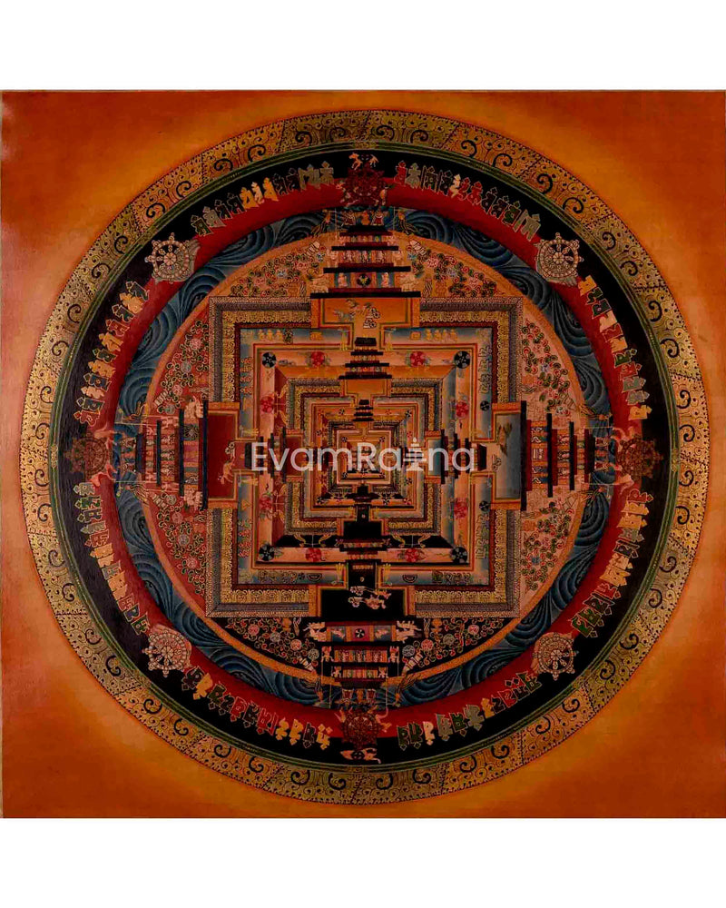 Handpainted Kalachakra Mandala Thangka Art