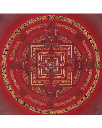 Kalachakra Mandala With A Red Background