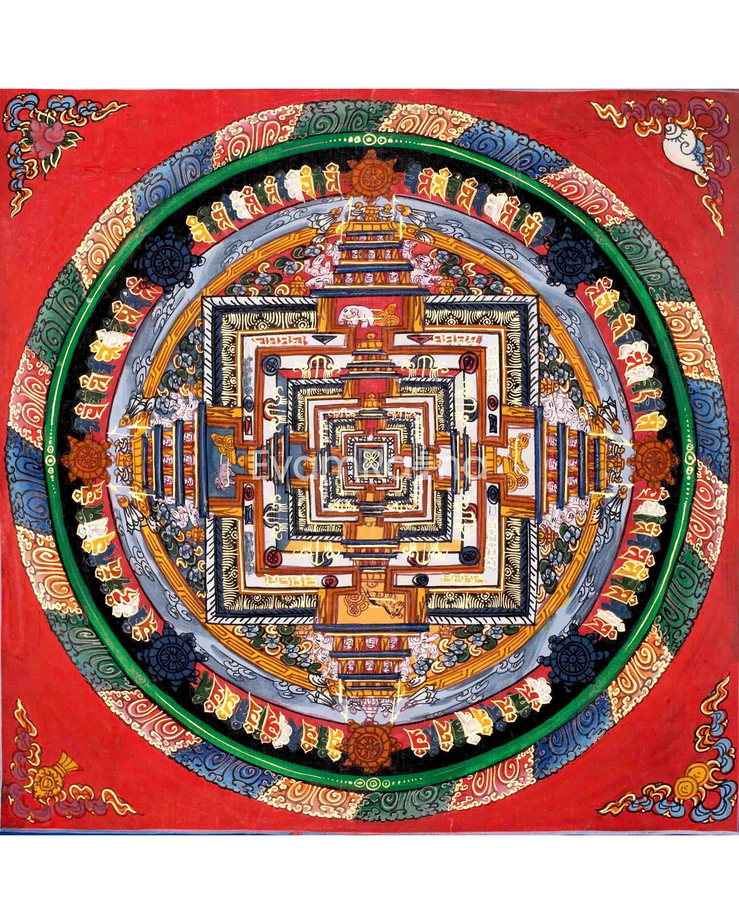 Kalachakra Mandala Thangka For Wall Hanging | Yoga Meditation Canvas Art