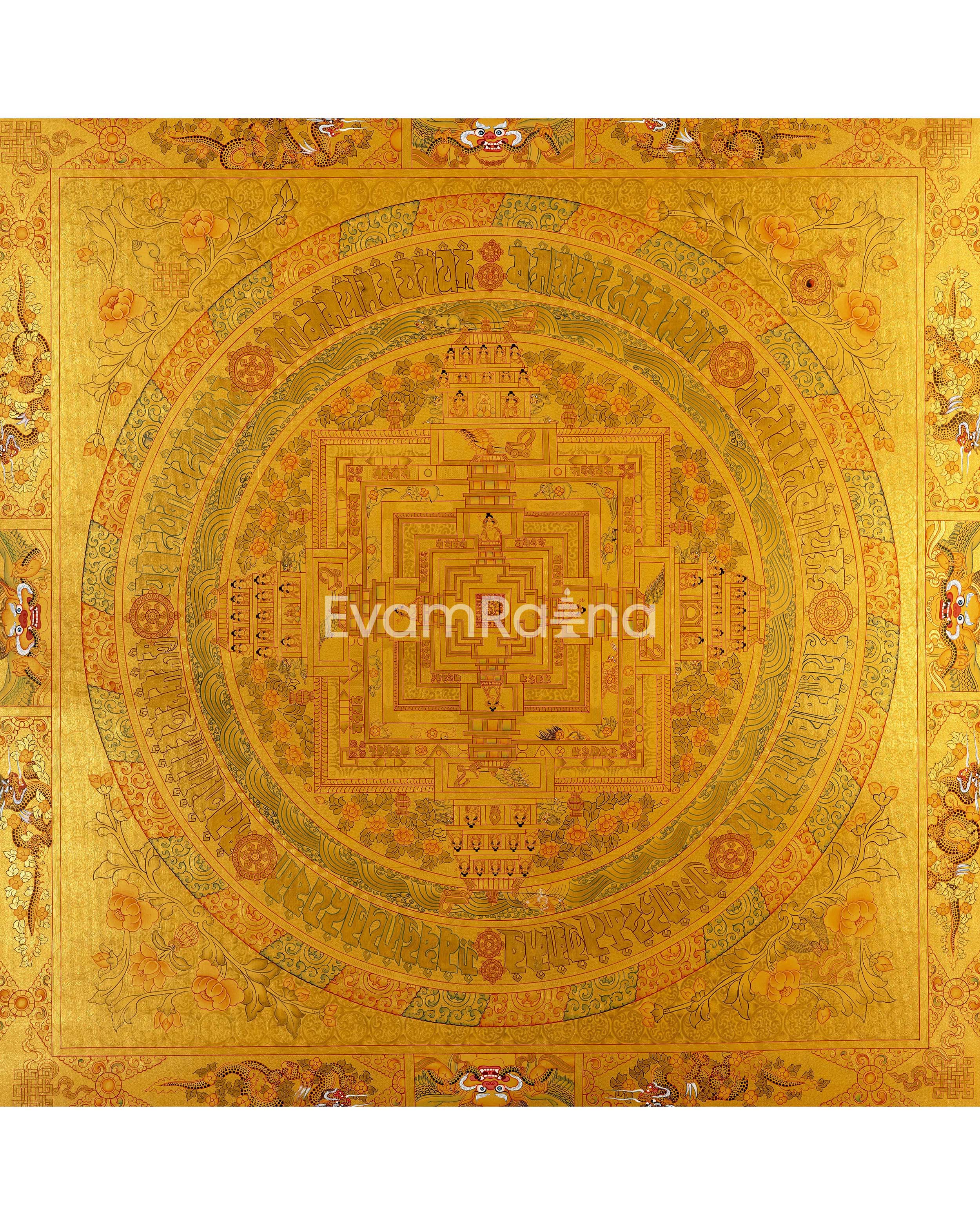 24k Full Gold Style Kalachara Mandala Thangka
