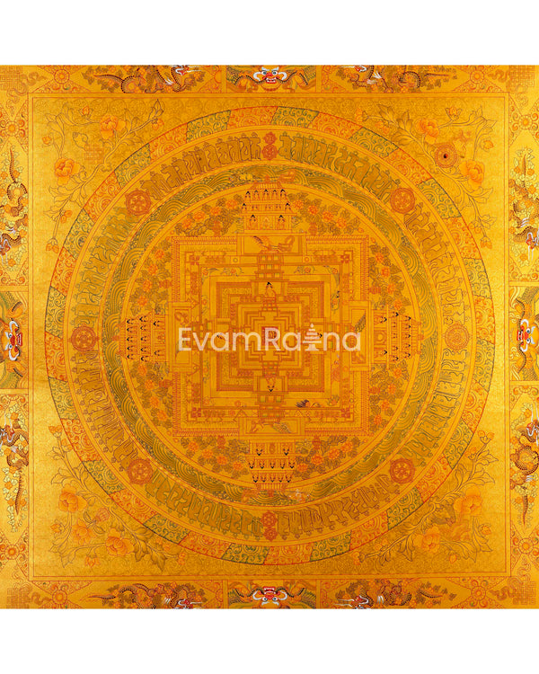 24k Full Gold Style Kalachara Mandala Thangka 