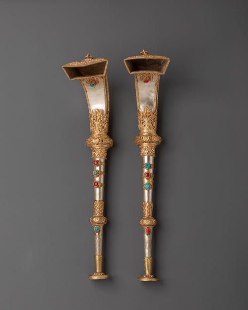 Handcrafted Gold-Plated Kangling | Tibetan Buddhist  Kangling