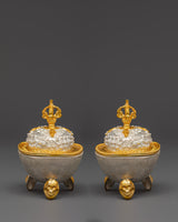 Handmade Kapala Set with Vajra Lid
