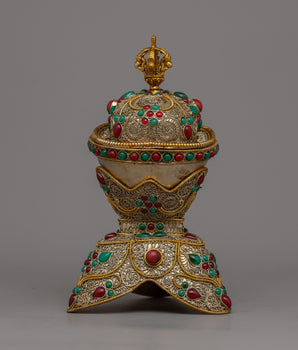 Buddhist Skull Cup | Traditional Handcrafted Ritual Object