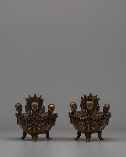 Oxidized Brass Kapala Set