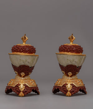 Gold-Plated Copper Ritual Kapala Set 
