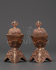 Sacred Buddhist Altar Kapala Set