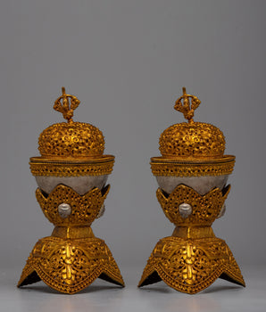 Tibetan Kapala Skull Cup Set