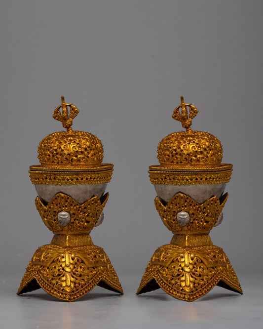 Tibetan Kapala Skull Cup Set