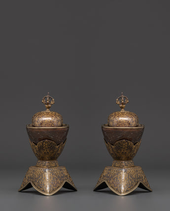 Tibetan Kapala Set for Tantric Rituals