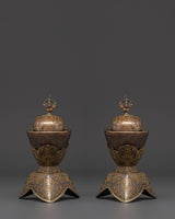 Tibetan Kapala Set for Tantric Rituals
