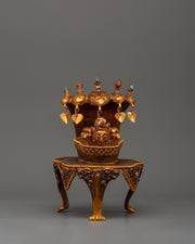 Kapala Skull Cup with Coral & Turquoise