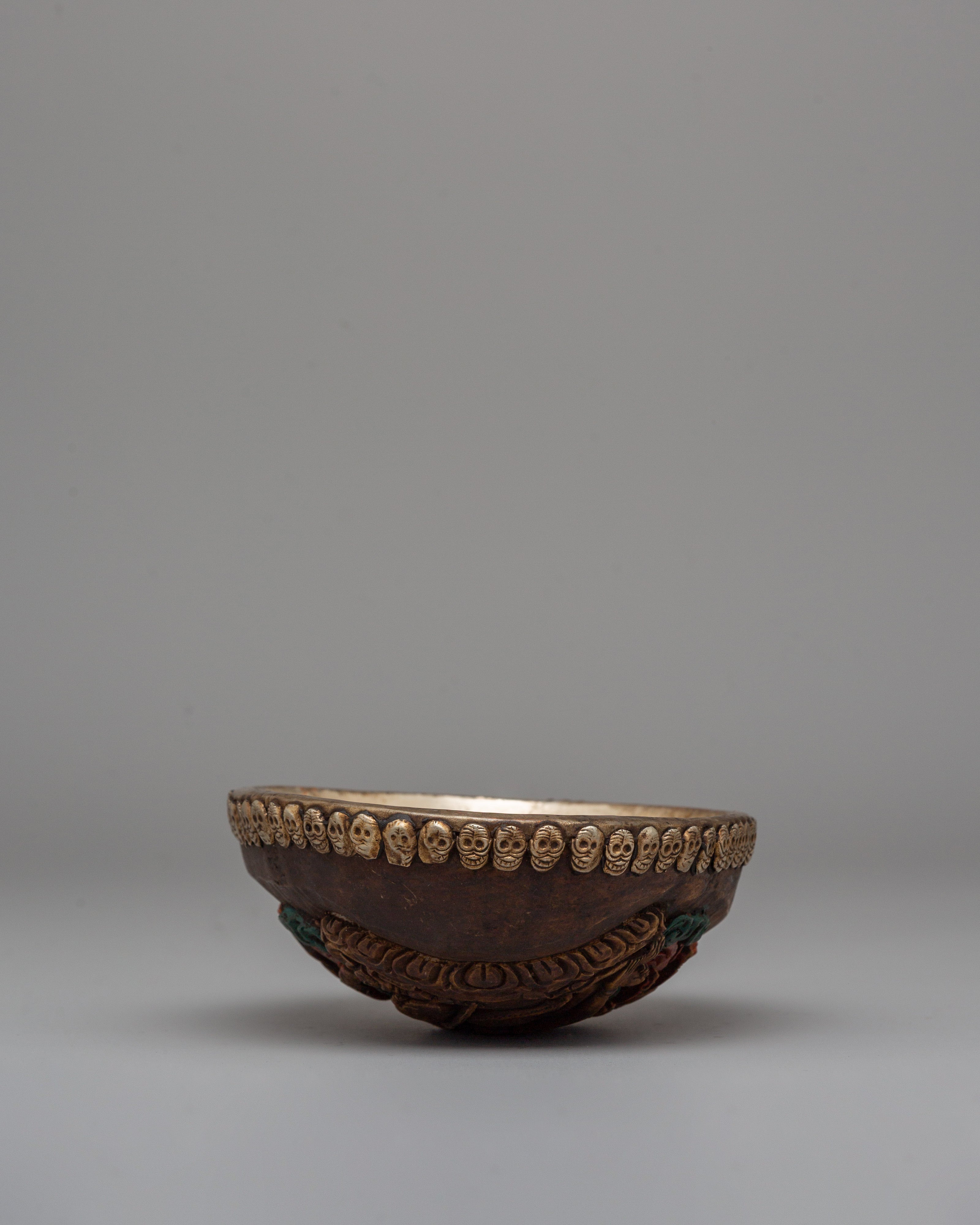 Tibetan Vajrayana Kapala | Buddhist Ritual Offering Vessel