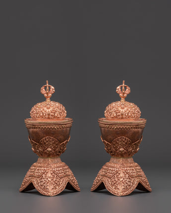 Copper Kapala Set with Lid & Base