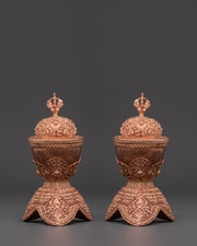 Copper Kapala Set with Lid & Base