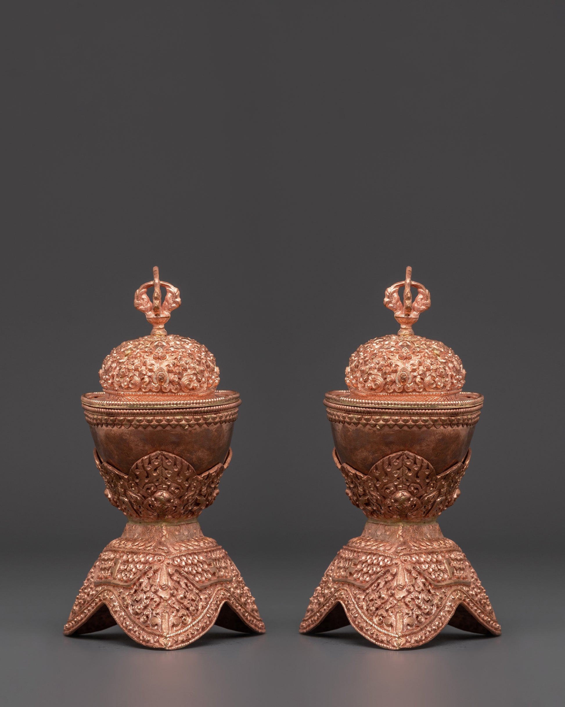 Copper Kapala Set with Lid & Base