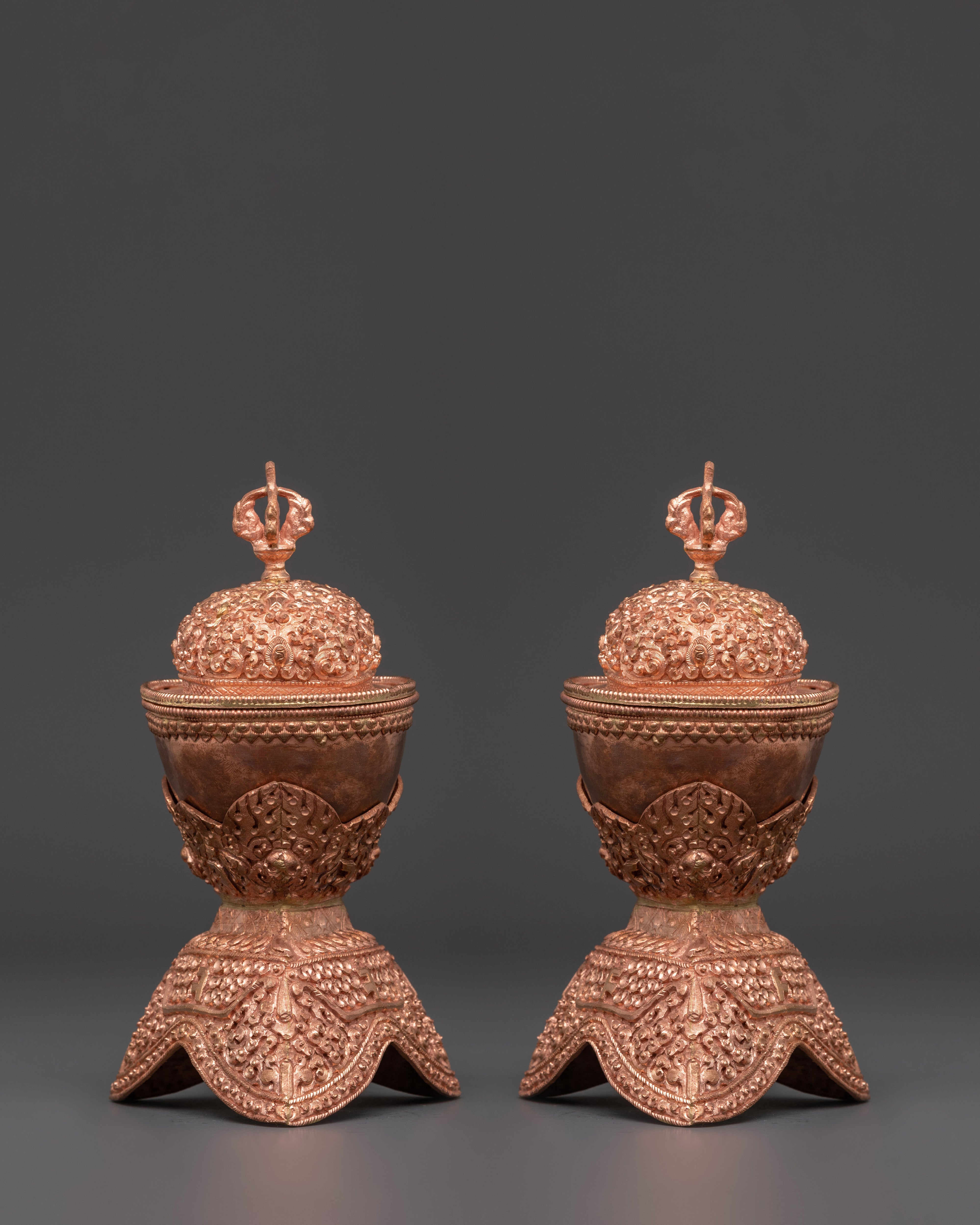 Copper Kapala Set with Lid & Base