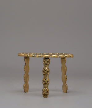 Brass 3 Leg Kapala Stand | Tibetan Spiritual Tool for Meditation and Prayer