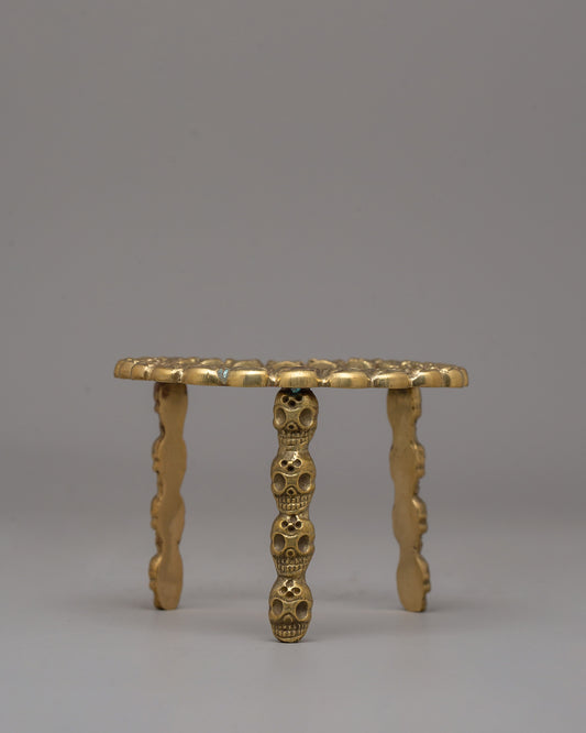 Brass 3 Leg Kapala Stand | Tibetan Spiritual Tool for Meditation and Prayer