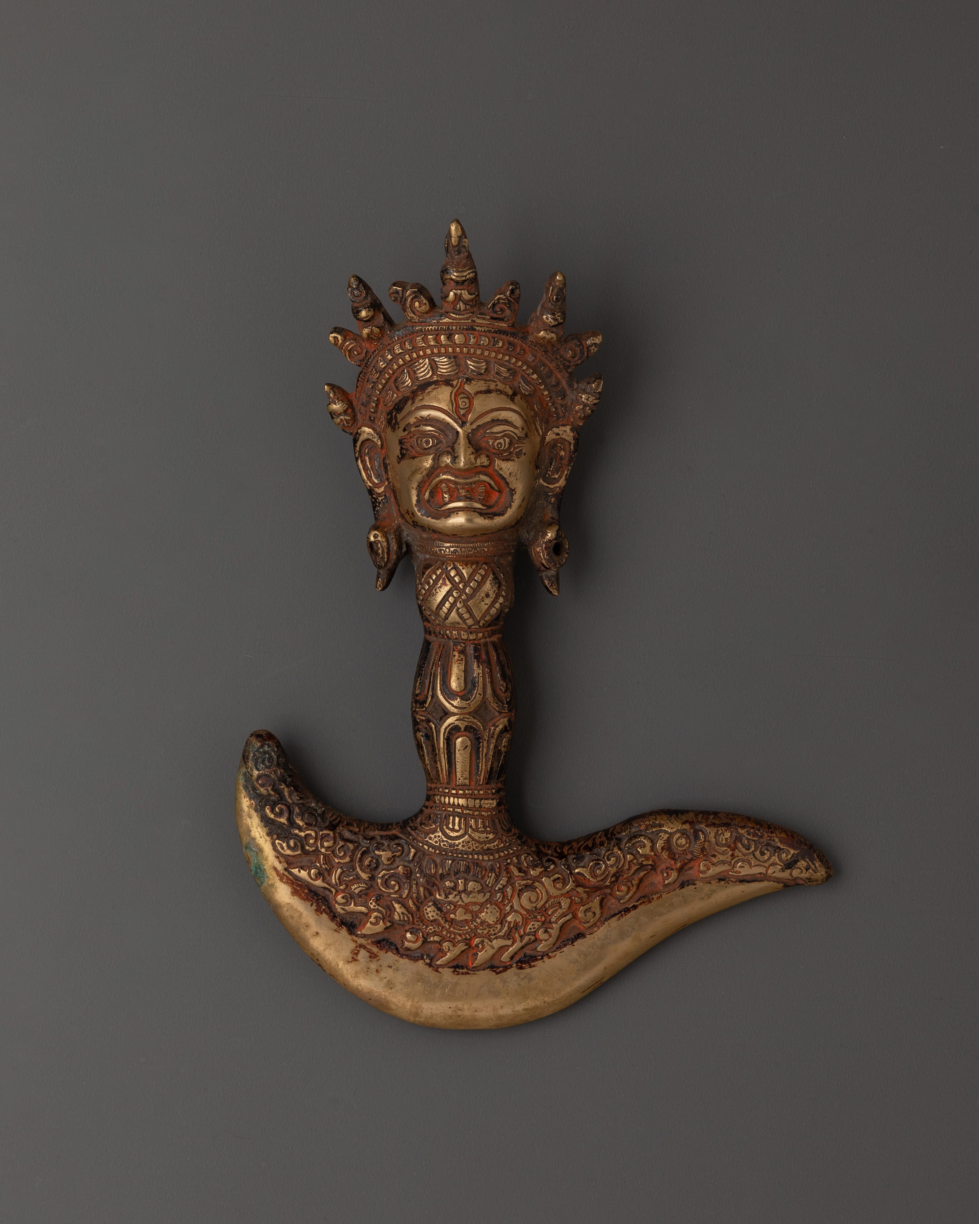 Traditional Tibetan Kartika Knife | Handcrafted Brass Ritual Dagger