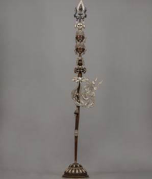 Sacred Khatvanga Staff for Buddhist Rituals