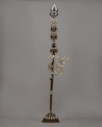 Sacred Khatvanga Staff for Buddhist Rituals