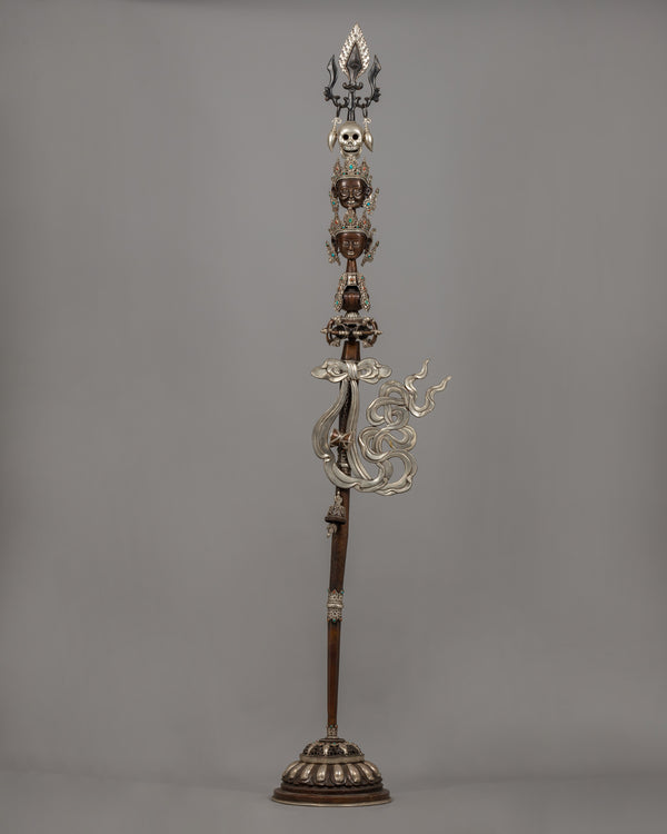 Sacred Khatvanga Staff for Buddhist Rituals