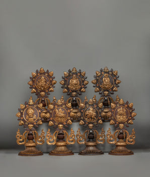 Buddhist King Queen Statue Set
