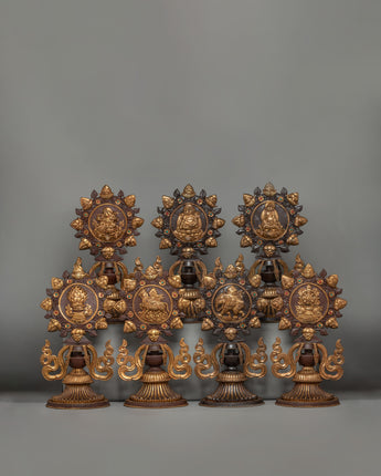 Buddhist King Queen Statue Set