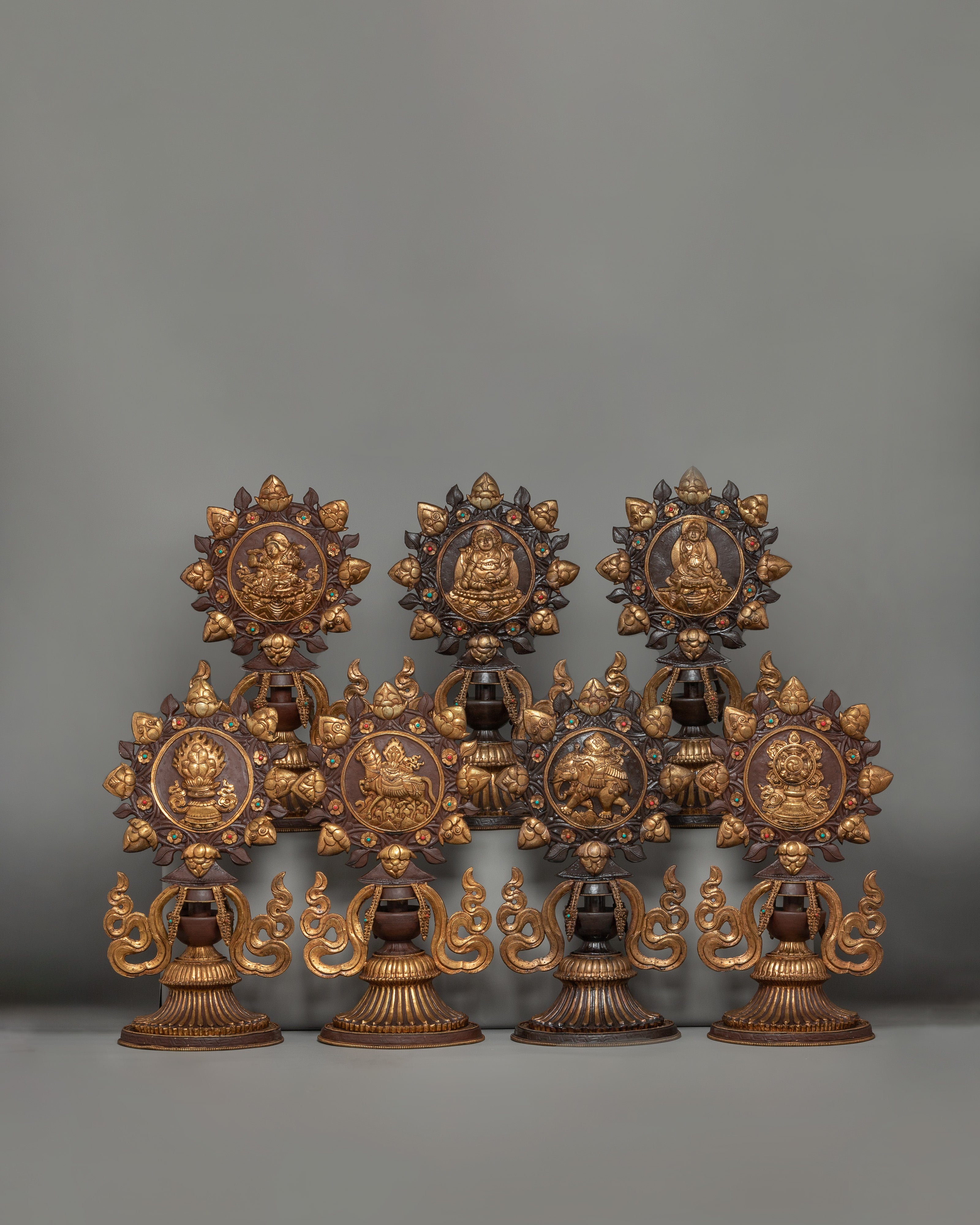 Buddhist King Queen Statue Set